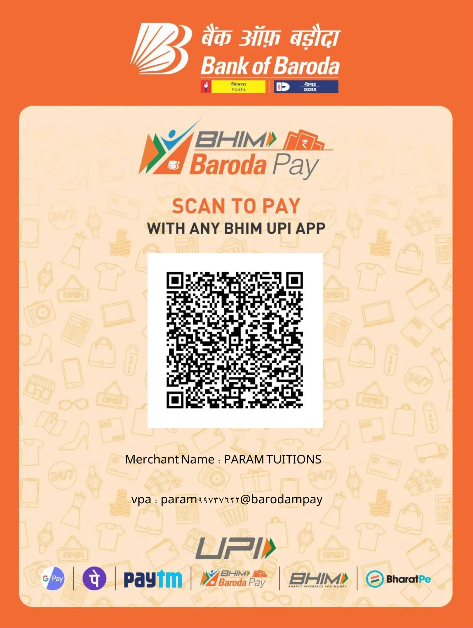 Param Tuitions UPI QR Code — scan to pay
